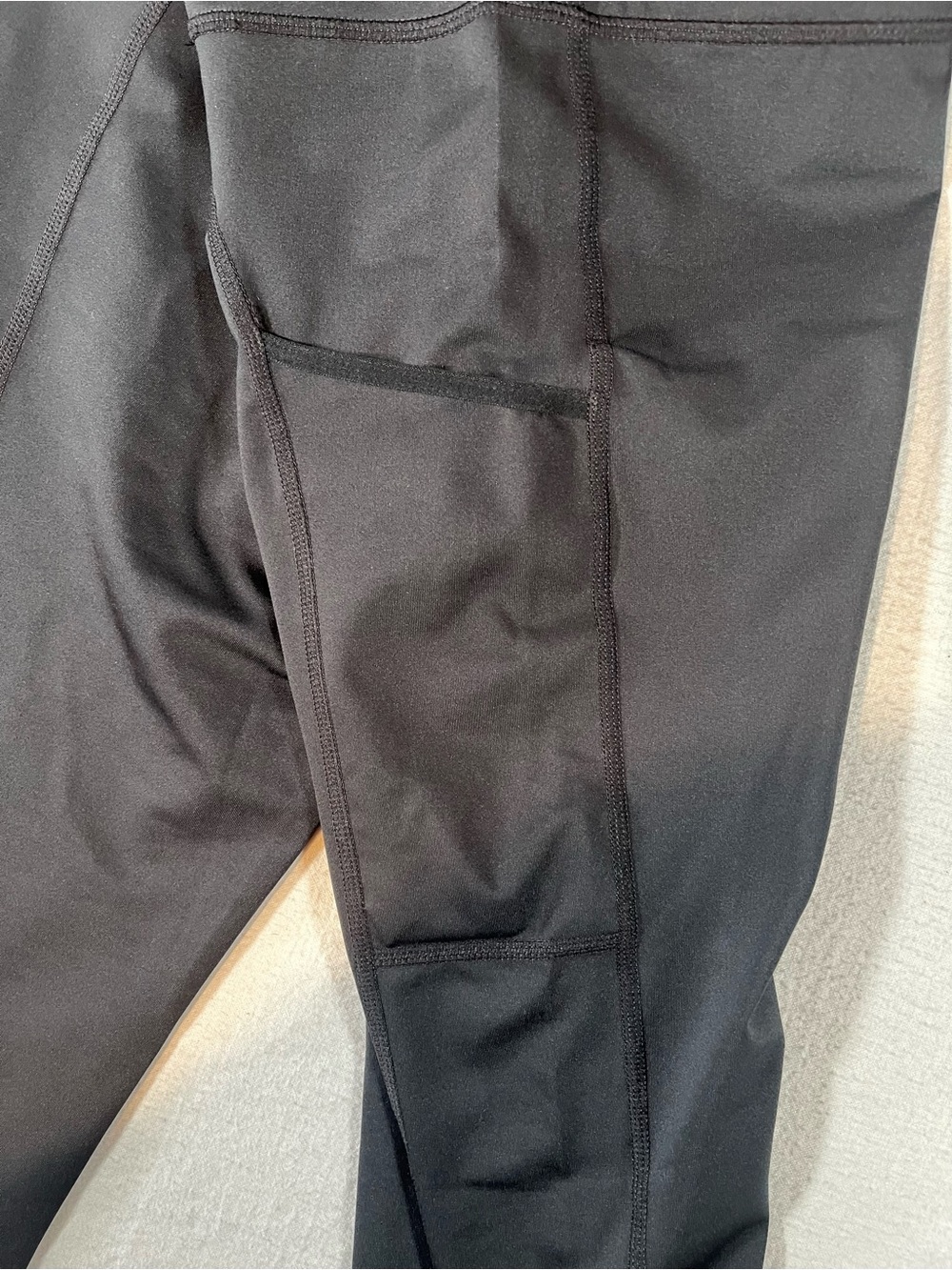 Nike Black Capri Running Leggings with White Swoosh Women’s Large - Picture 7 of 16